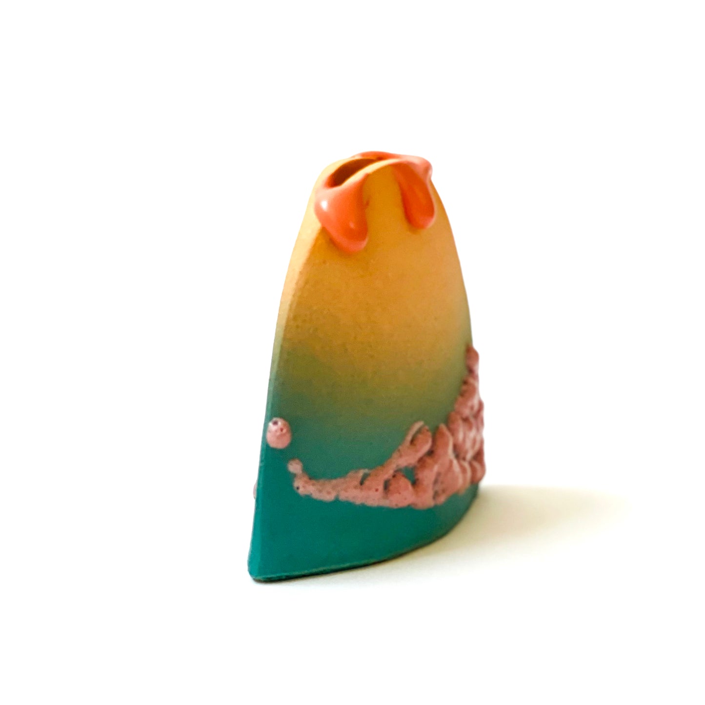 Hump Vase, Bud (Orange/Turquoise/Nacho)
