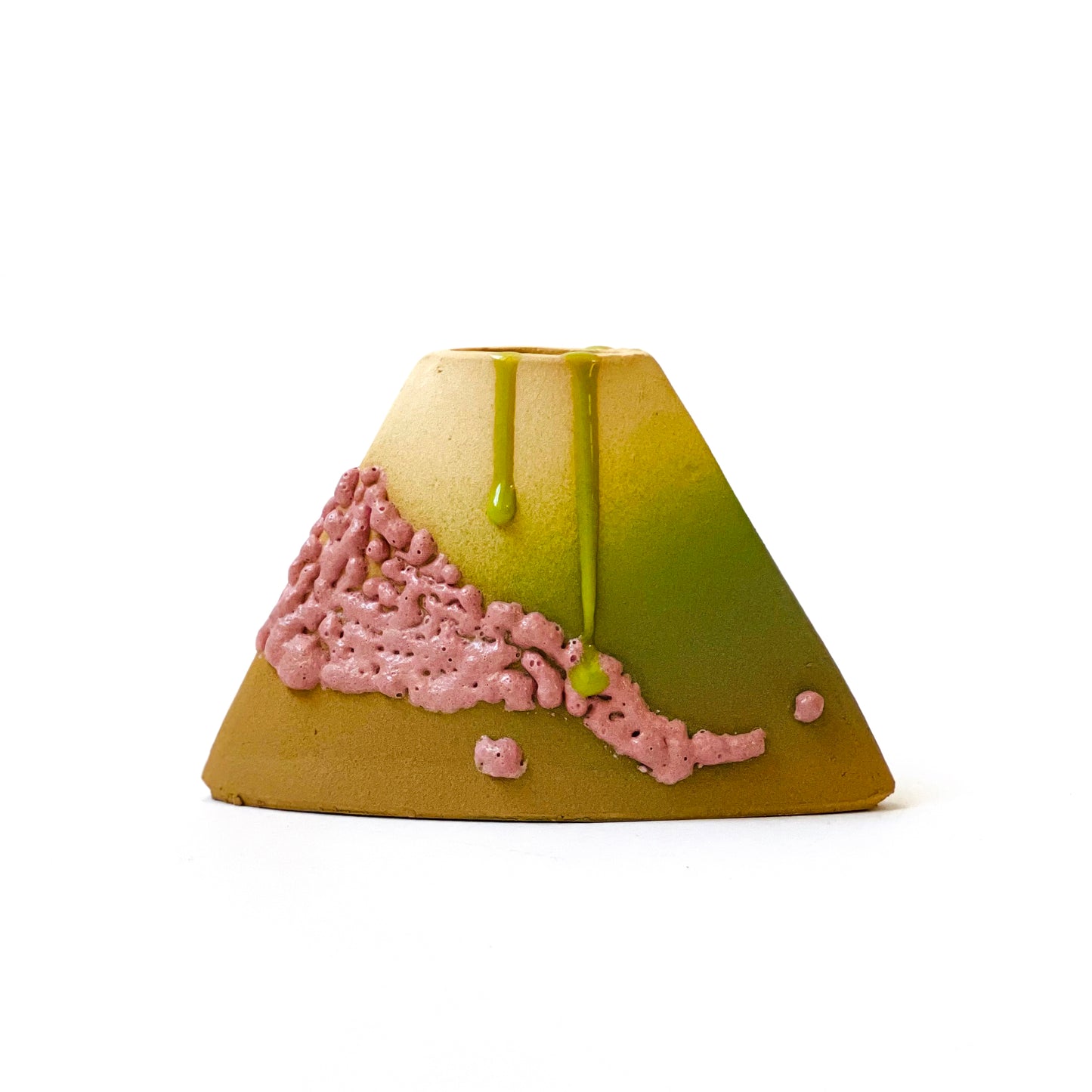 Volcano Vase, Small (Sand/Lime/Brown/Pinks)