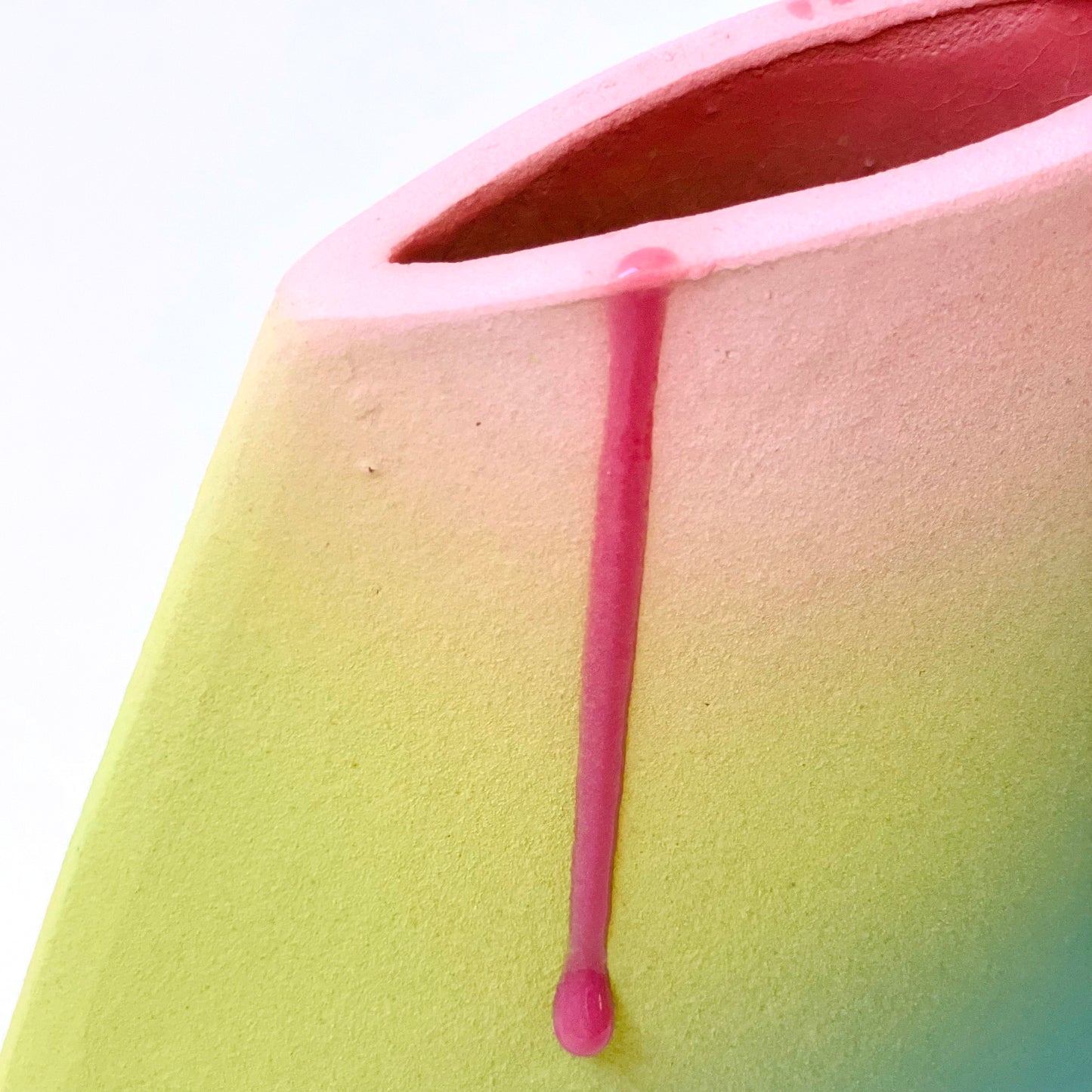 Angle Vase, Medium (Turquoises/Pinks/Lime)