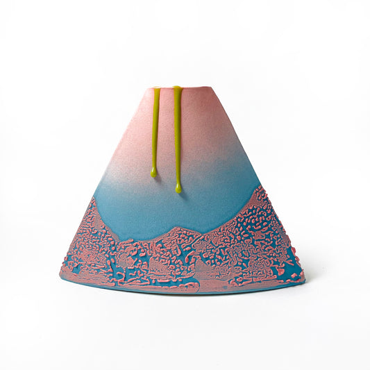 Volcano Vase, Medium (Pinks/Sky Blue/Slime)