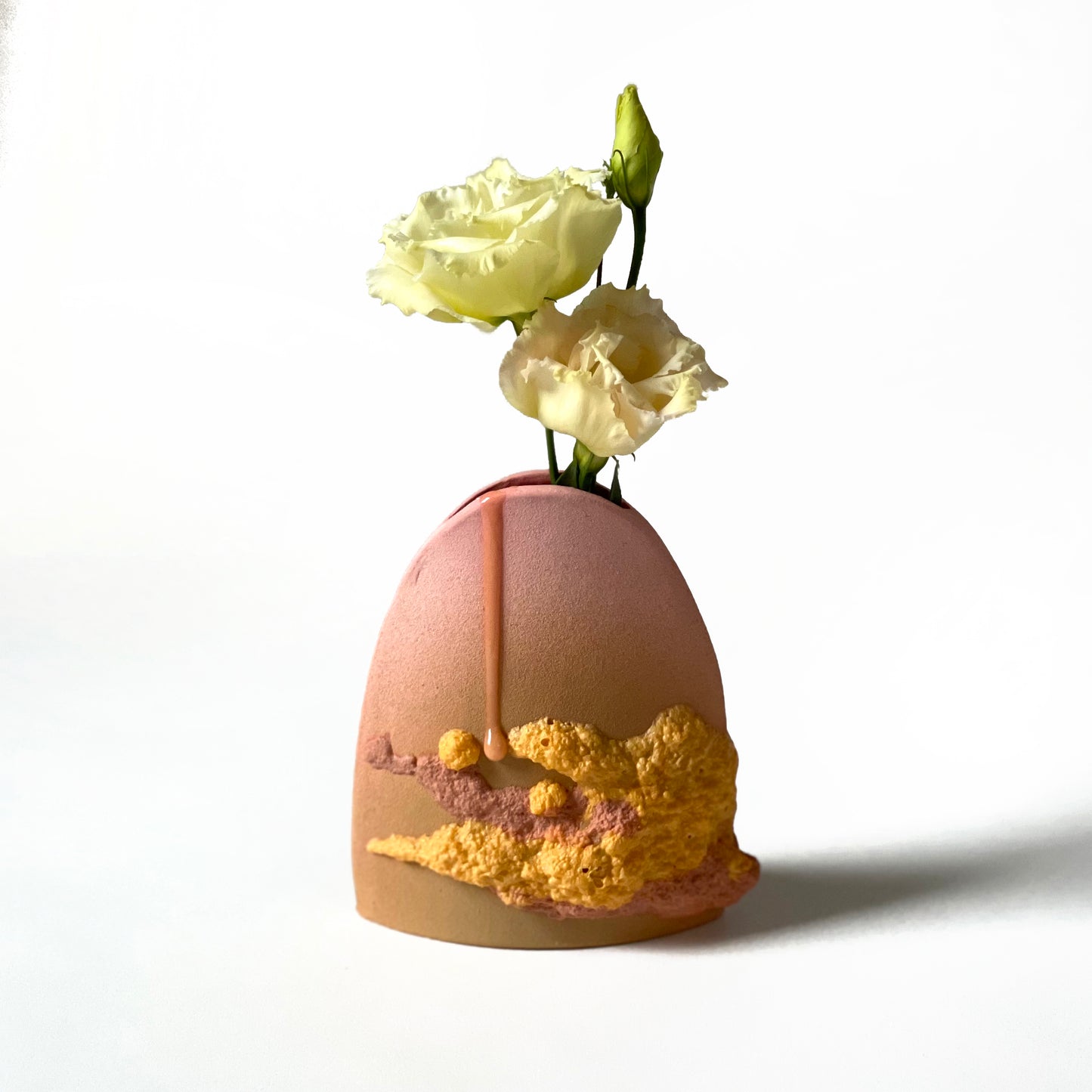 Hump Vase, Bud (Pinks/Brown/Oranges)