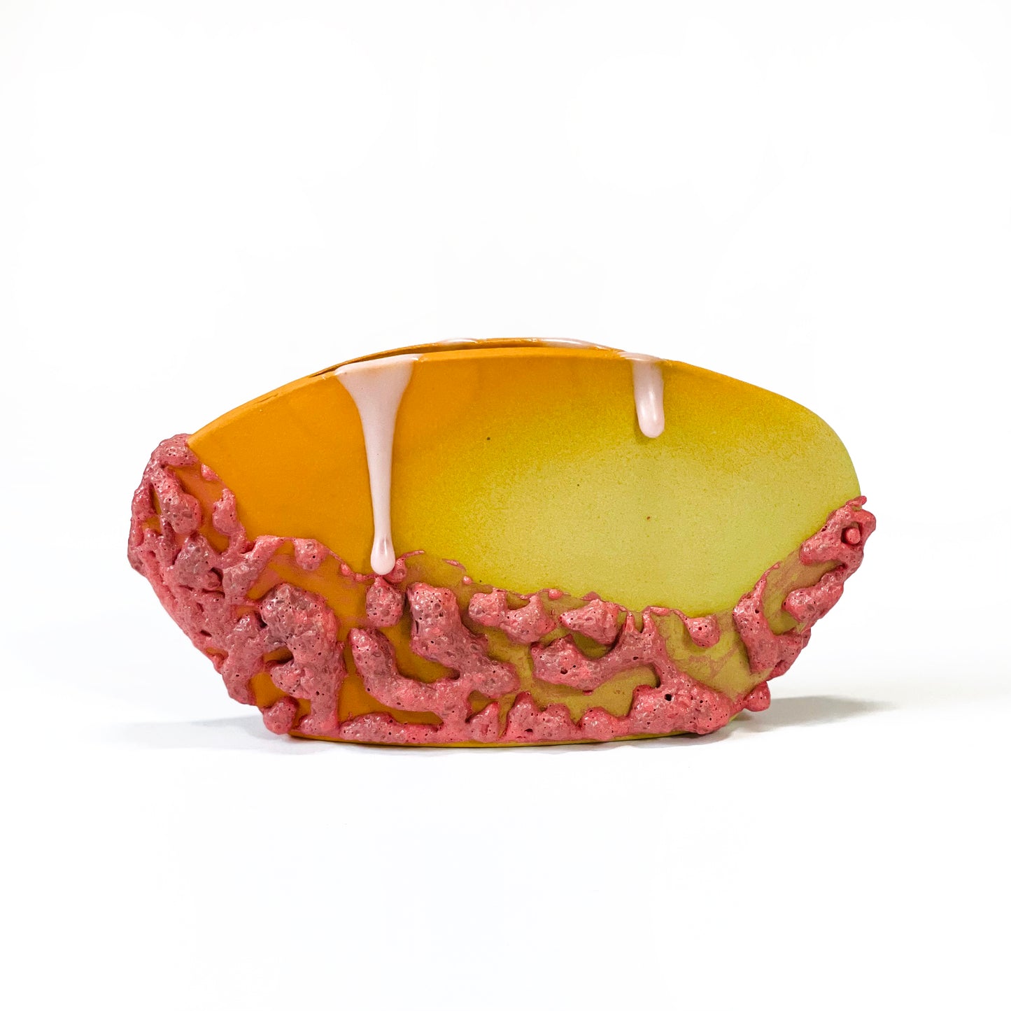 Oval Vase, Small (Orange/Chartreuse/Dark Red/Baby Pink)