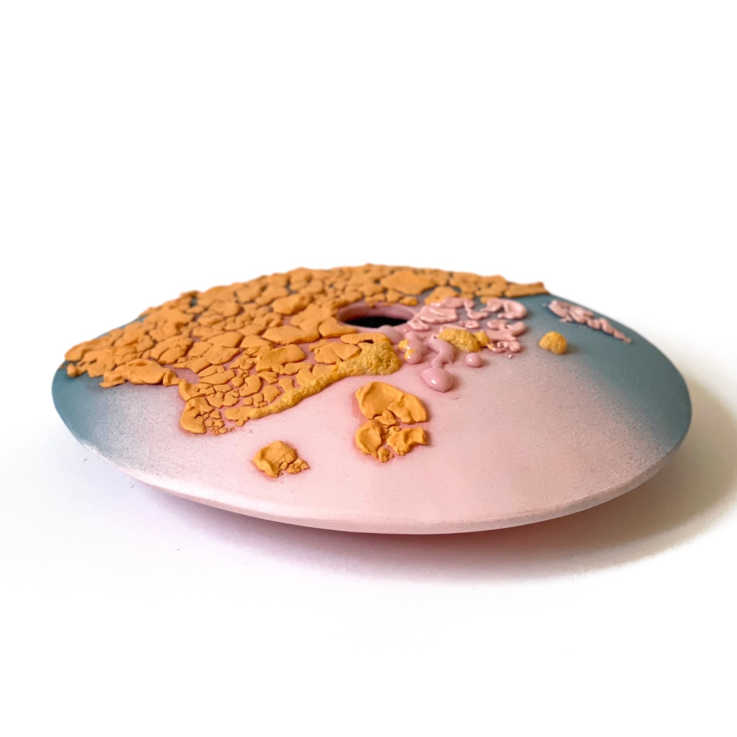 Saucer Vase, Large (Pinks/Blue/Pastel Orange)